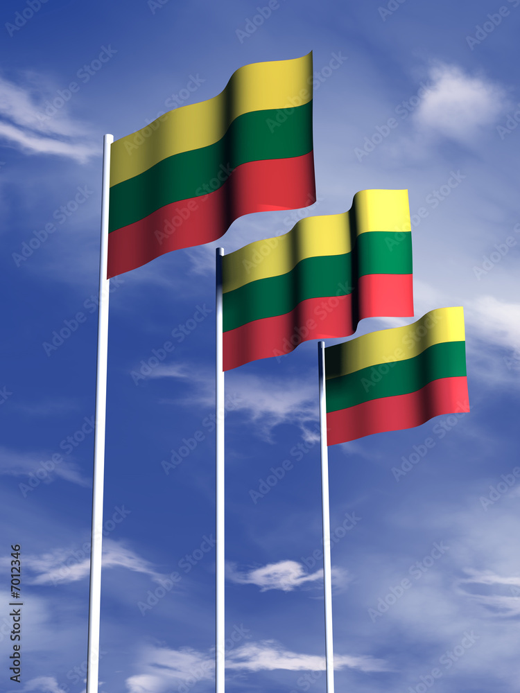Naklejka premium Lithuanian flag