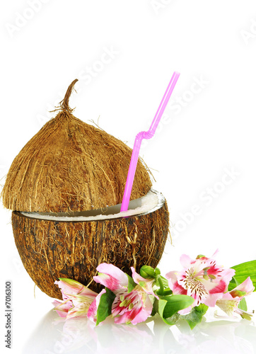 coconut stylized as glass for coctail