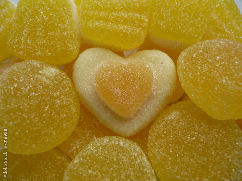 Sweet candy confectionery lemon heart Sweet candy confectionery lemon heart