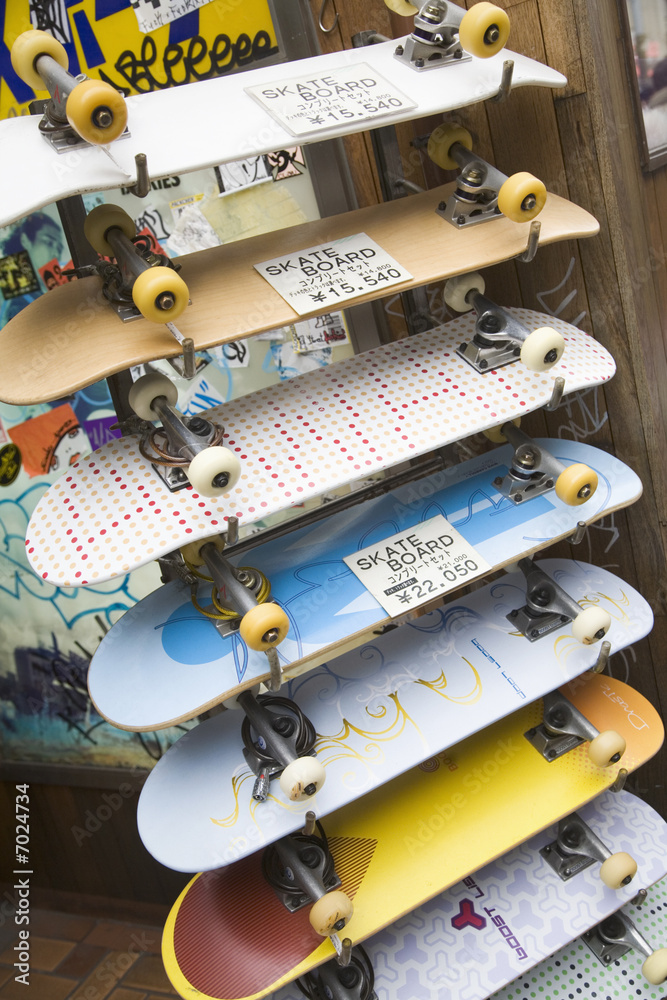 Fototapeta premium Skateboards for sale