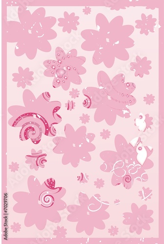 Background tender pink. Flowers patterns. Abstract.