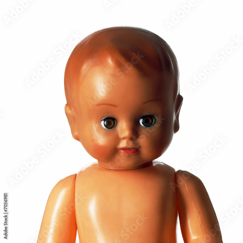 A portrait of a plastic child