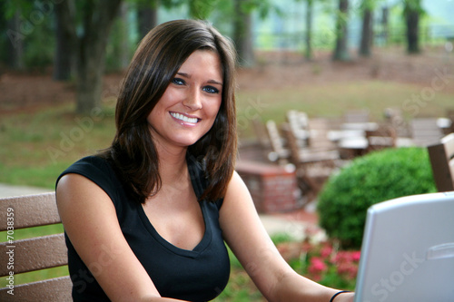 Woman on Computer