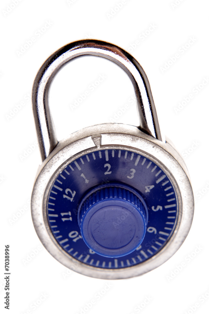 Combination padlock isolated on white background Combination padlock isolated on white background