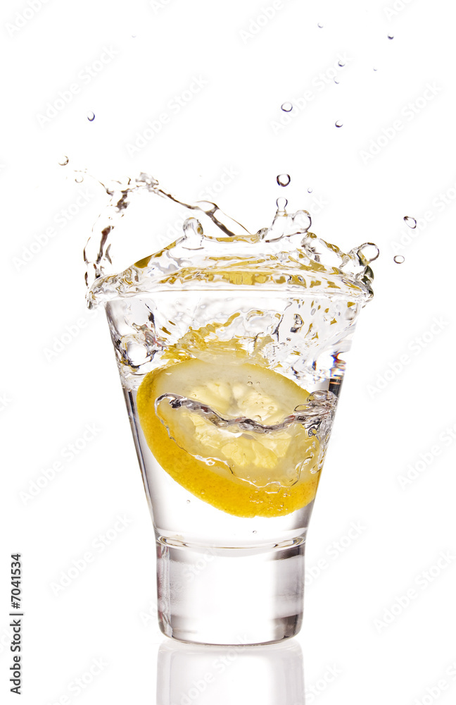 Lemon splashing in water Lemon splashing in water