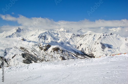 Alpine mountain snow scene
