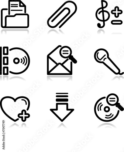 Black contour web icons, set 11