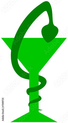 Caducée de pharmacie vert