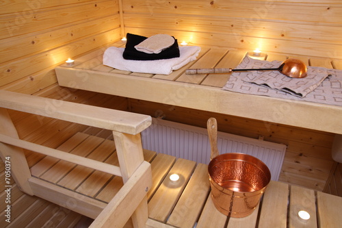 Interior of a Finnish sauna