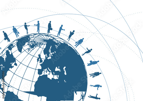 Business background with world