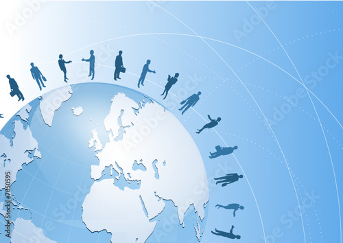 Business background with world