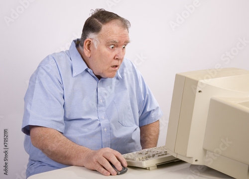Old Guy at Computer amazed