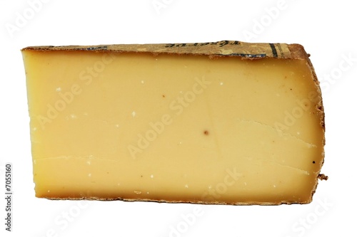 Slice of cheese, isolated on white