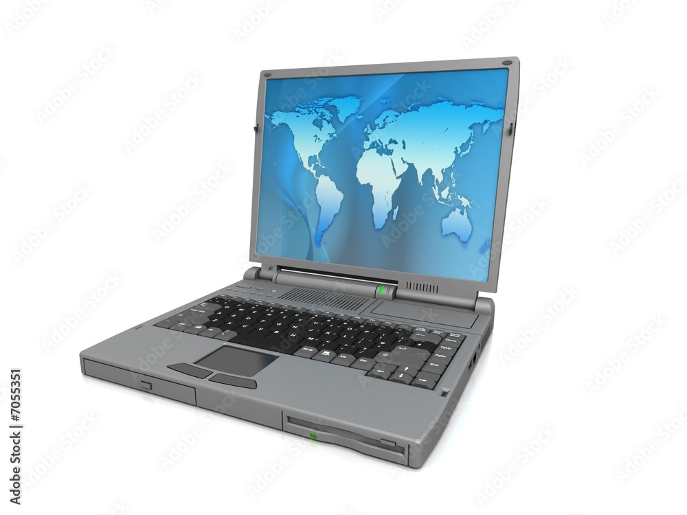 Map on laptop Map on laptop