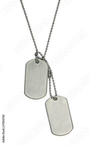 Army tags isolated photo