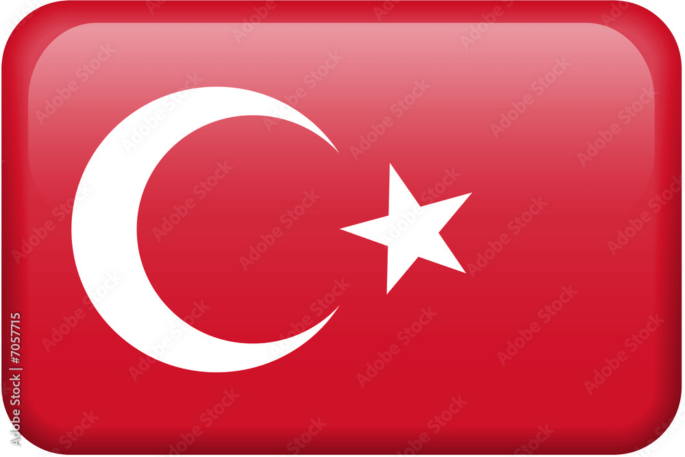 Obraz premium Turkey Flag Button