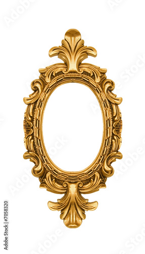 Vintage oval gold ornate picture frame
