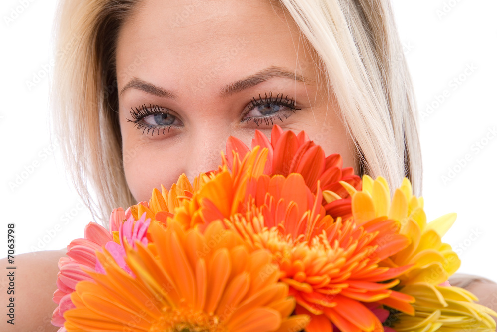 woman with flowers