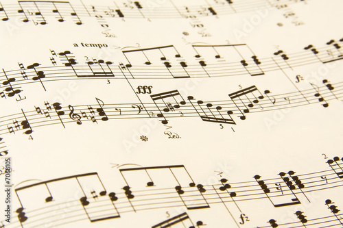 Piano sheet music close-up