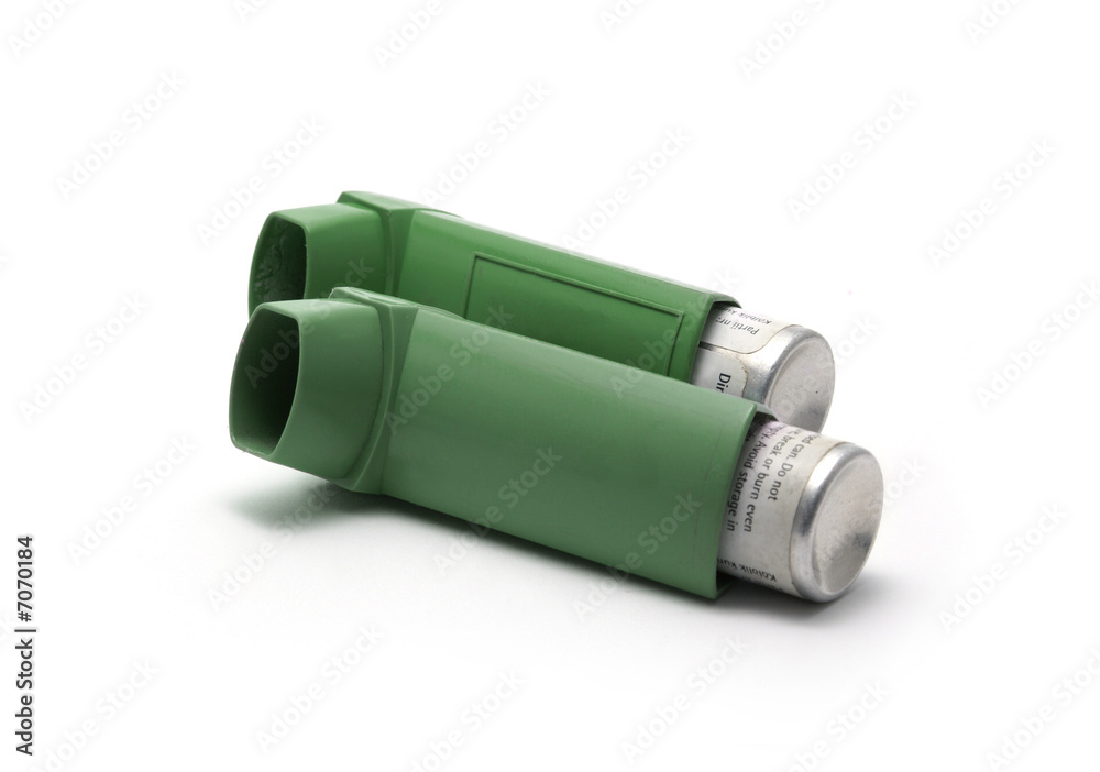 Asthma inhalers isolated on white Asthma inhalers isolated on white