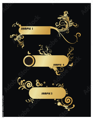 avisos dorados en vector