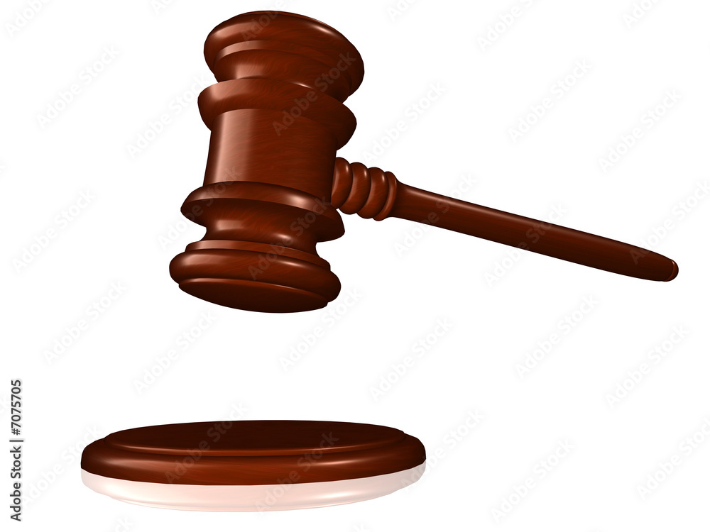 Shiny judges gavel on white background, isolated Shiny judges gavel on white background, isolated
