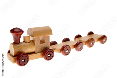 Toy train isolated on white background