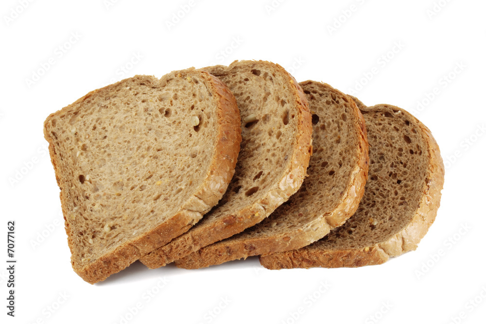 Slices of grain brown bread