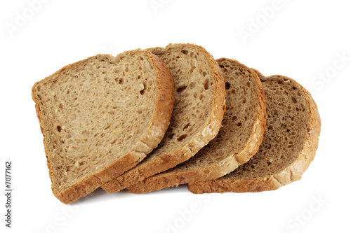 Slices of grain brown bread