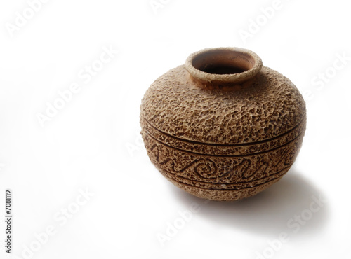 old style ceramic vase with rough suface