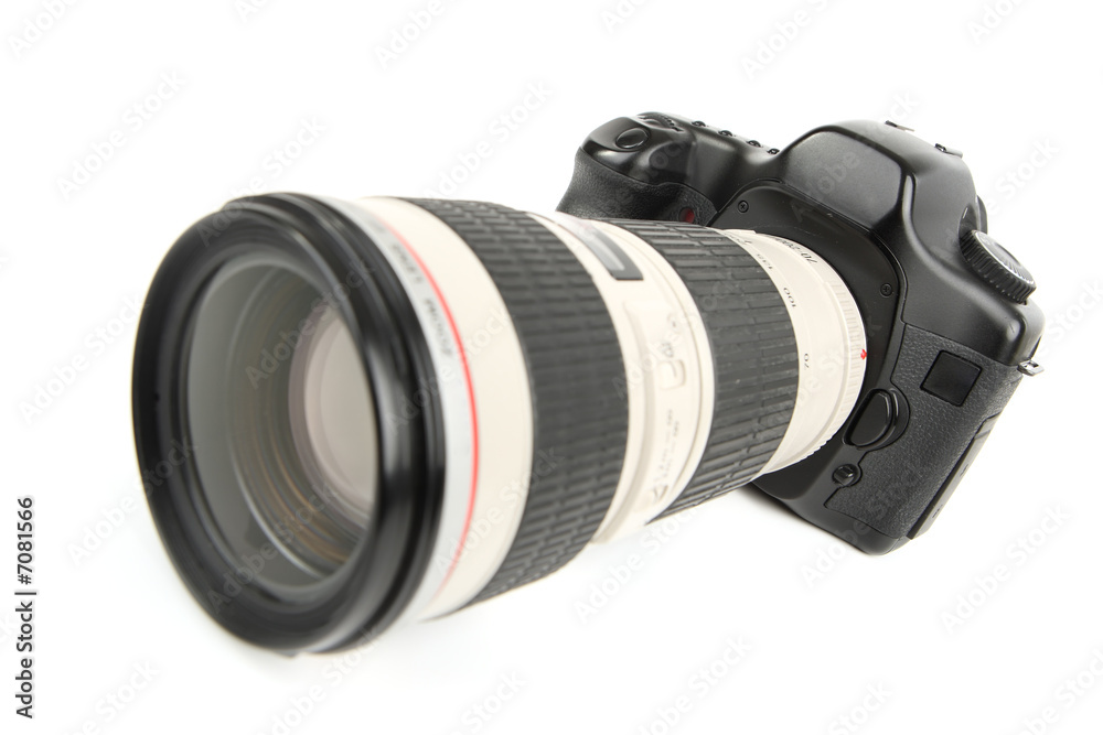 Fototapeta premium Appareil photo et téléobjectif