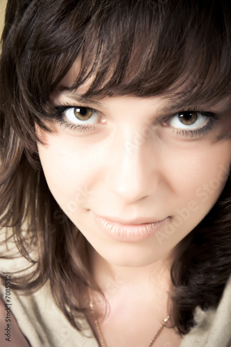 Young beautiful brunette woman portrait