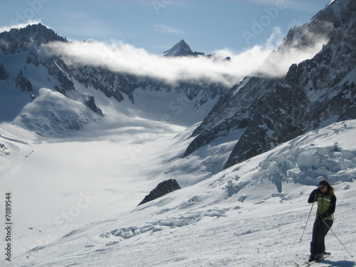 Skieuse aux Grands Montets, Chamonix Mont Blanc © Boris V. 