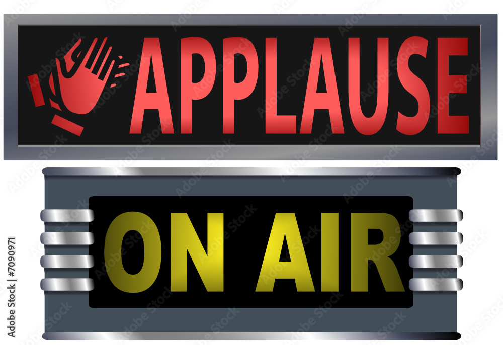ON AIR & APPLAUSE Theater Broadcasting Studio Signs ON AIR & APPLAUSE Theater Broadcasting Studio Signs