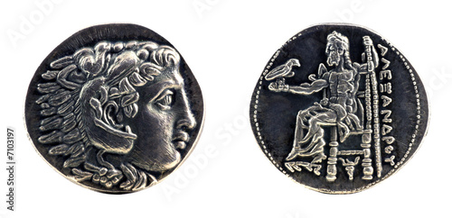 Greek silver tetradrachm from Alexander the Great photo