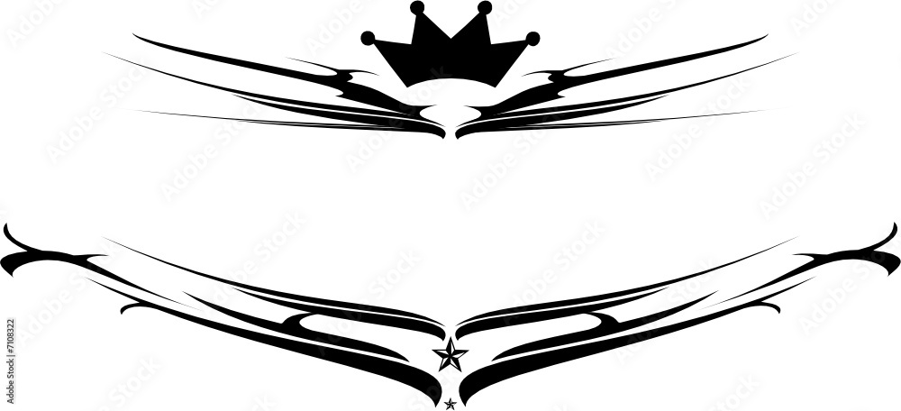 Fototapeta premium Black and white gothic style shield logo illustration