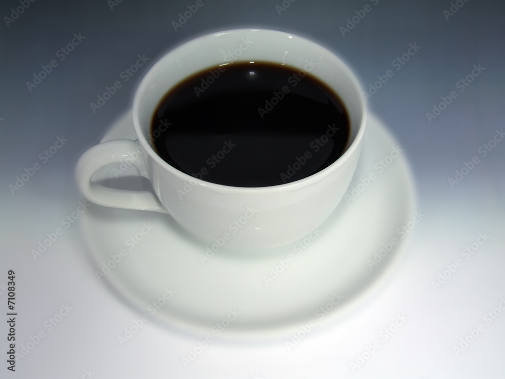 Black coffee in a white cup Black coffee in a white cup