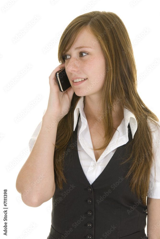 Young business lady with mobile phone Young business lady with mobile phone