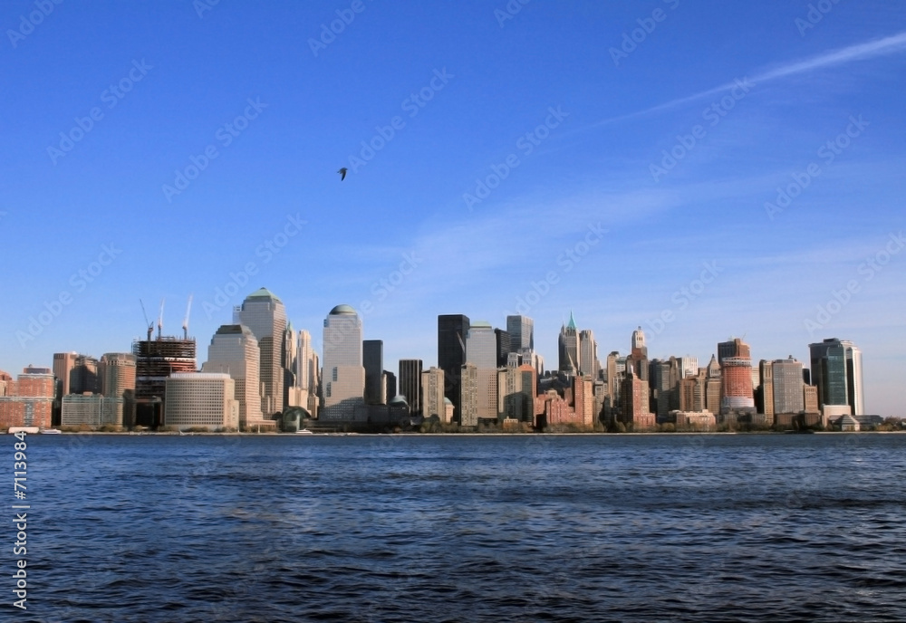 Manhattan skyline across Hudson River