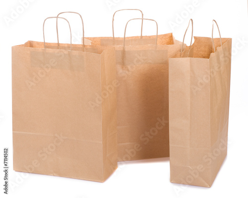 three ecological paper bags