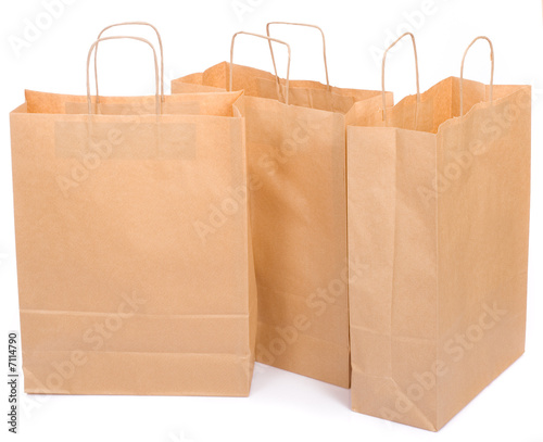  three ecological paper bags