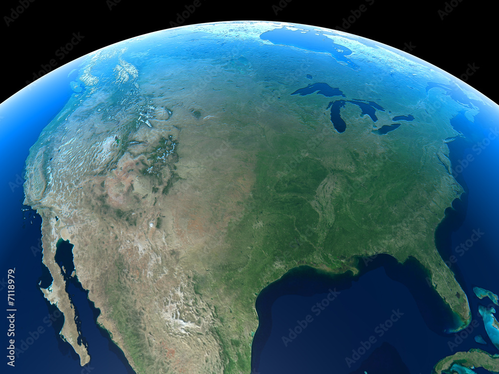 Fototapeta premium United States as seen from space