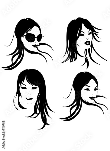 Woman Face in Black & White