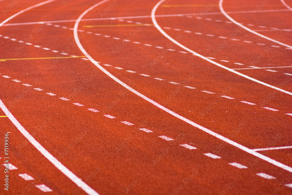 tracks on red field