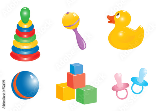 Baby toy icon set. Vector-Illustration