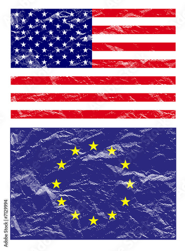 usa and euro flag ,vector illustration