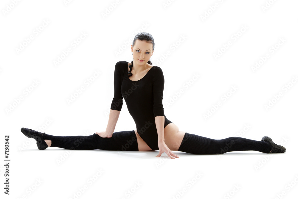 fitness in black leotard #6