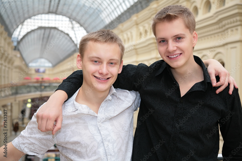 two young men indoor