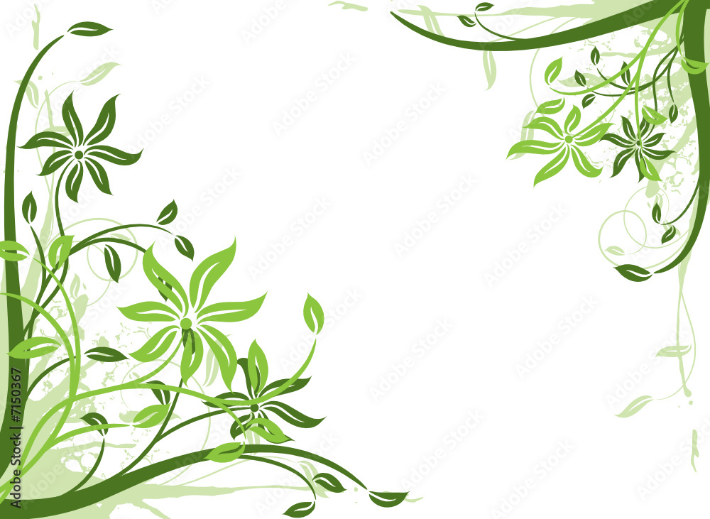 Floral background, frame, vector illustration 