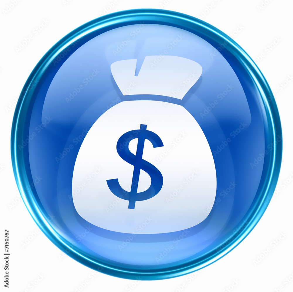 dollar icon blue, isolated on white background dollar icon blue, isolated on white background